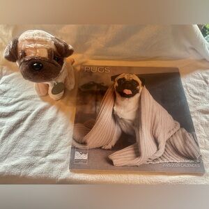 Pug Plush Toy and Calendar Set-both New